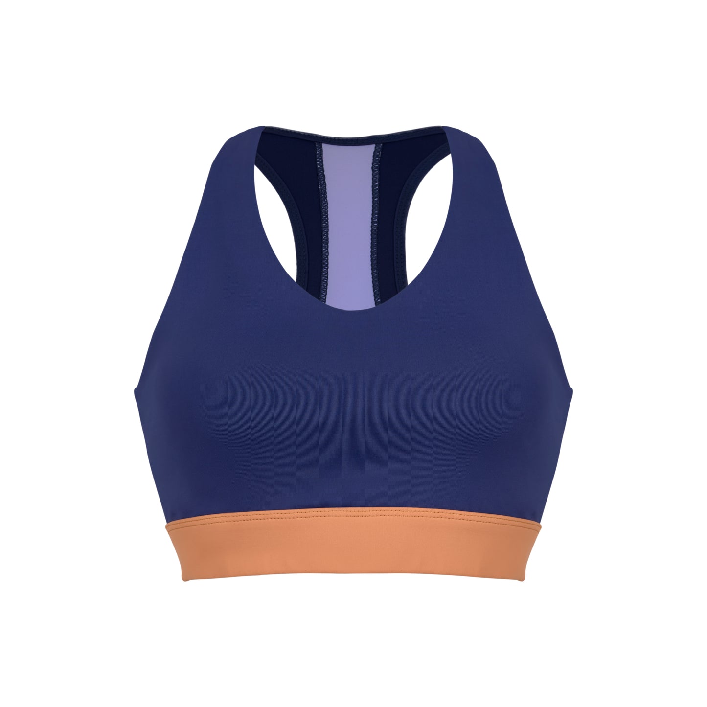 NAVY & ORANGE SCOOP BRA