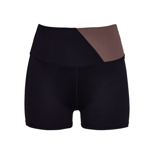 HIGH-WAISTED BLACK SPIN SHORT 2.5 IN  WITH CONTRAST WAISTBAND