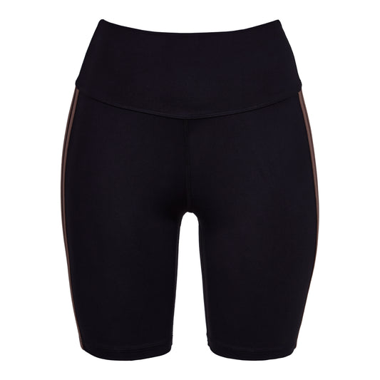 HIGH-WAISTED BLACK SPIN SHORT 6  IN  WITH CONTRAST WAISTBAND