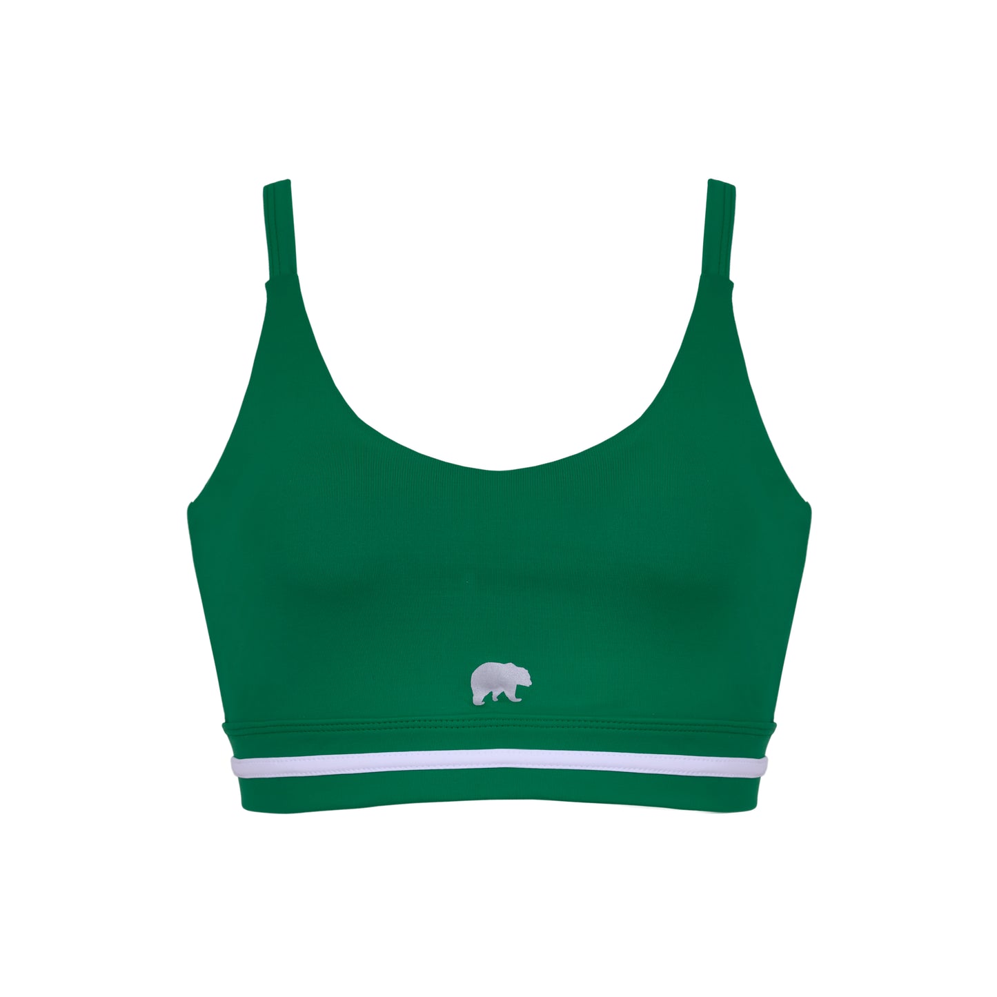 V NECK GREEN CROP TOP