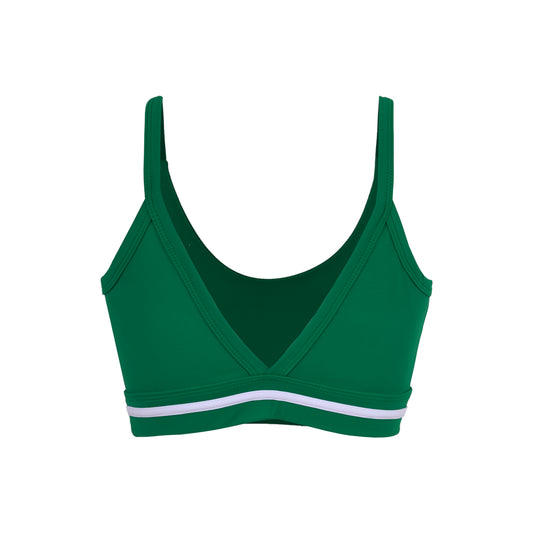 GREEN SCOOP BRA WITH V-SHAPED BACK NECKLINE