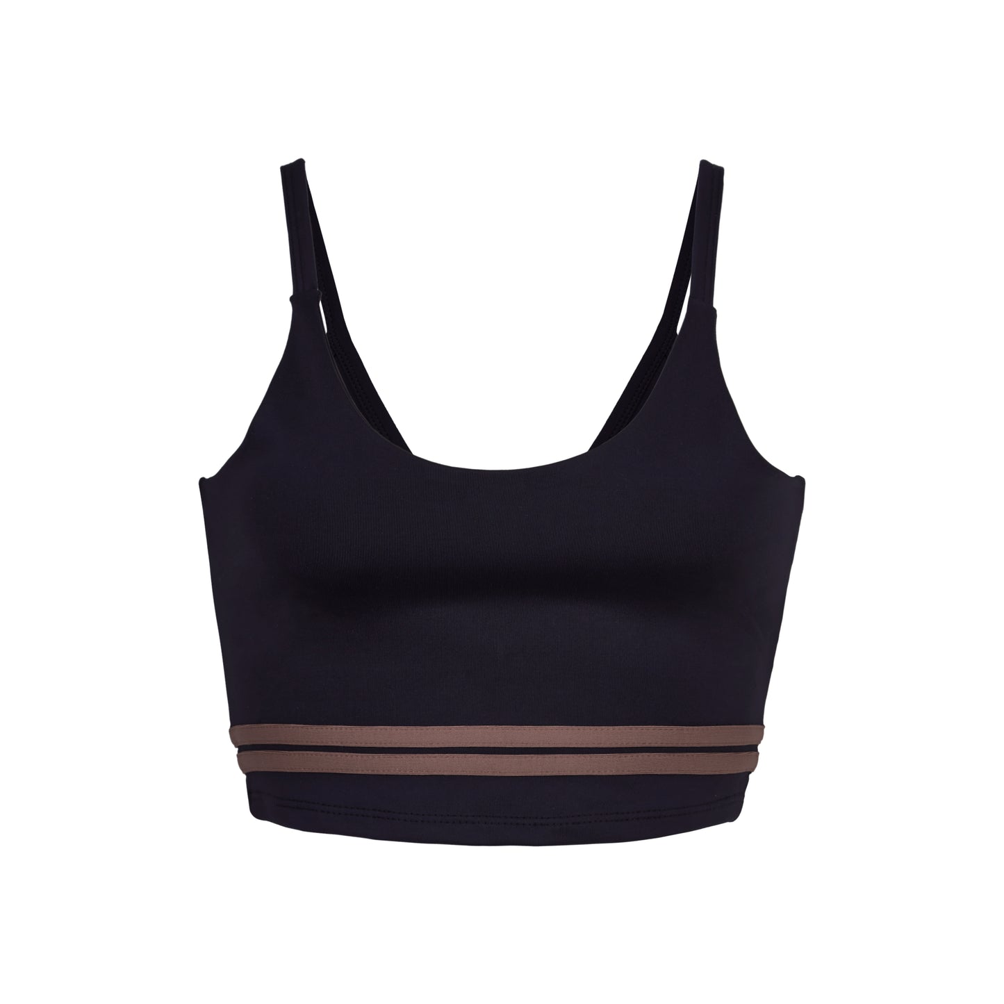 BROWN SCOOP BRA WITH V-SHAPED BACK NECKLINE