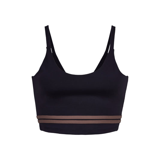 BROWN SCOOP BRA WITH V-SHAPED BACK NECKLINE