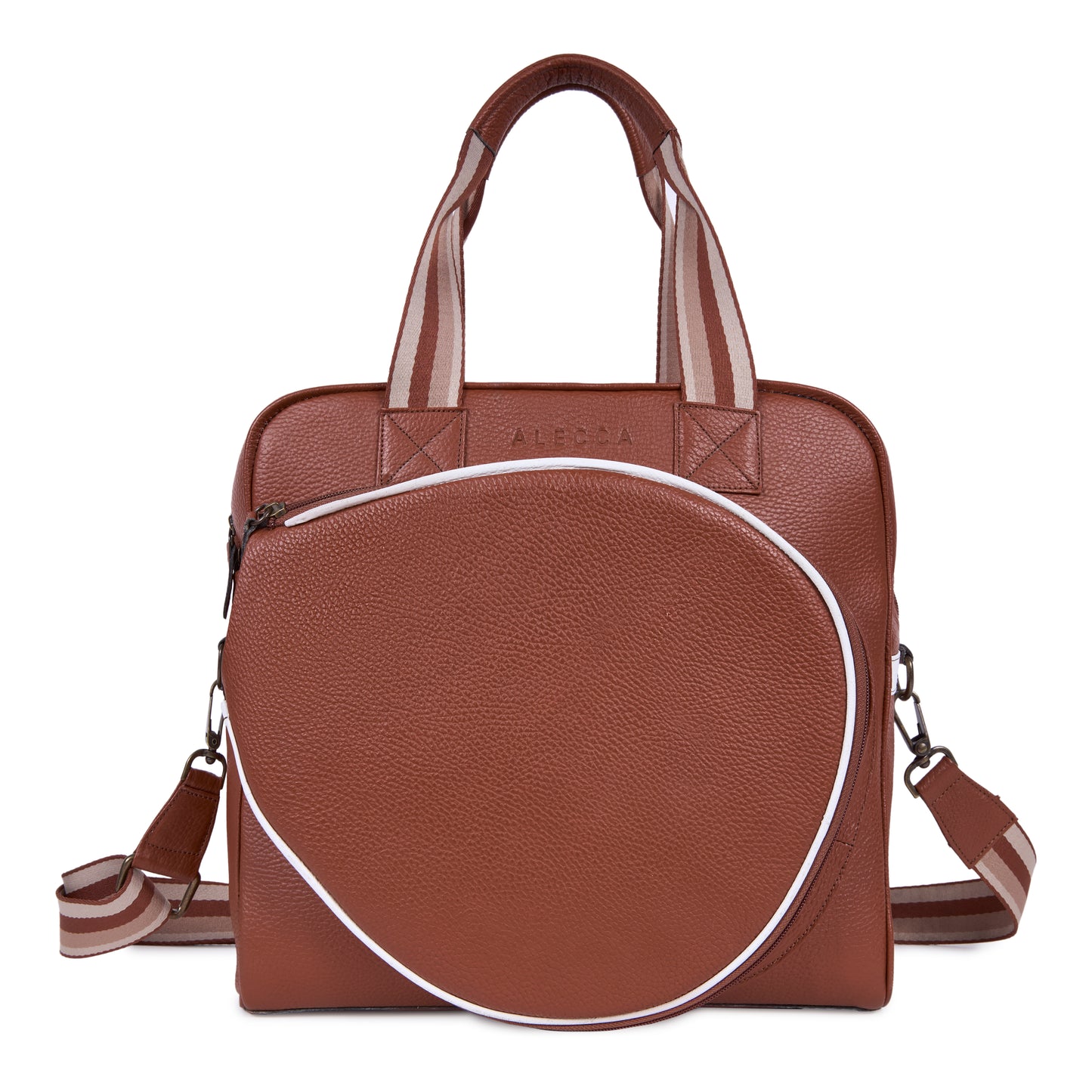 TENNIS TOTE BROWN BAG WITH ADJUSTABLE SHOULDER STRAP