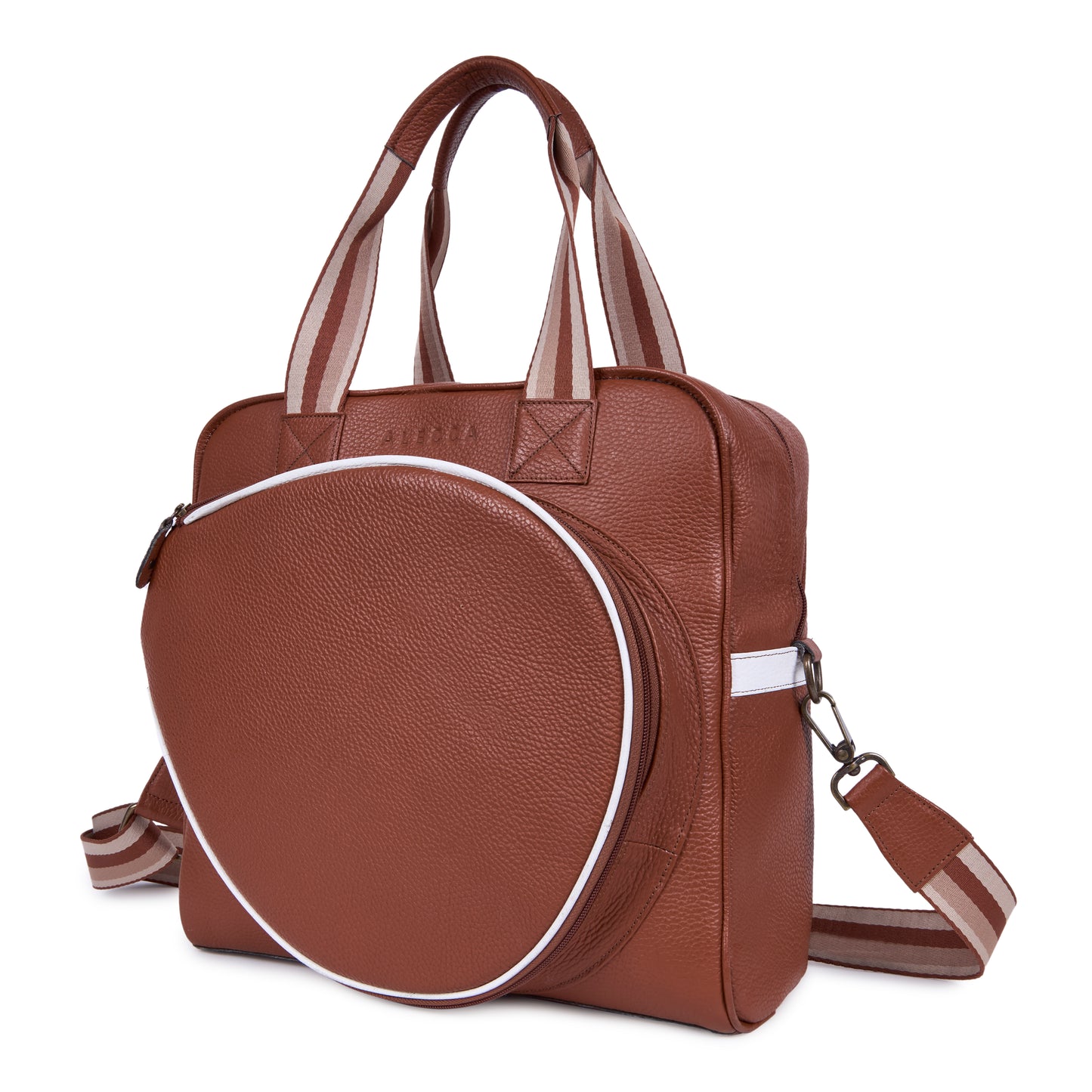 TENNIS TOTE BROWN BAG WITH ADJUSTABLE SHOULDER STRAP