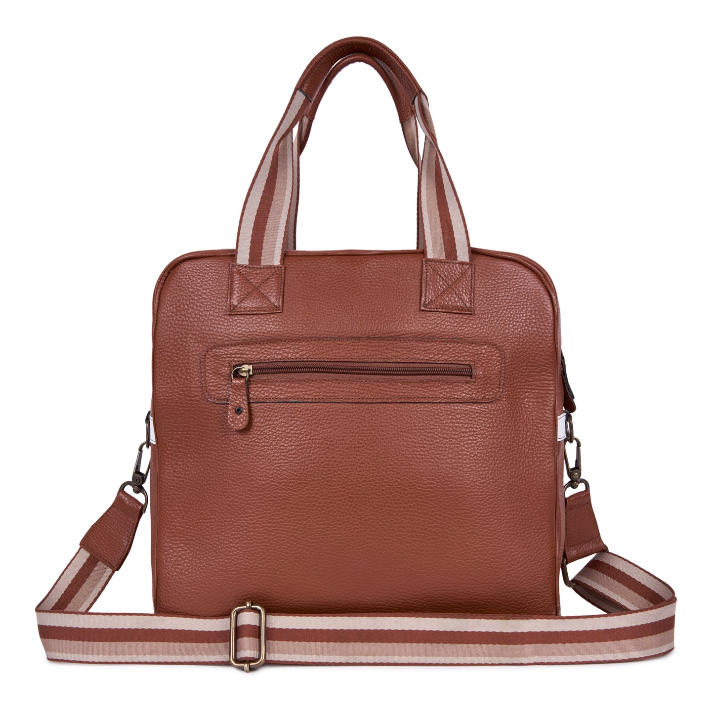 TENNIS TOTE BROWN BAG WITH ADJUSTABLE SHOULDER STRAP